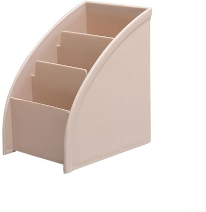 Organizer da tavolo, porta telecomando TV, contenitore in plastica trapezoidale per trucchi, cancelleria, penne, telecomandi TV (Kaki)