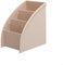 Organizer da tavolo, porta telecomando TV, contenitore in plastica trapezoidale per trucchi, cancelleria, penne, telecomandi TV (Kaki)