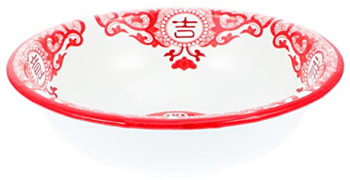 SOESFOUFU Basin Émail Rétro Bol Porcelaine Émaillée Pour Soupe Légumes Et Pâtes Résistant Et Pratique Pour Cuisine Et Fête