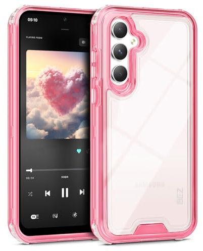 BEZ Cover per Samsung A55 5G, Custodia Antiurto Heavy Duty 3 in 1 Custodia Protettiva Ibrida e Robusta di Alto Impatto per Samsung Galaxy A55 5G, Chiaro Rosa