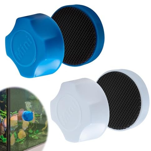 2 Pcs Aquarium Magnetic Glass Cleaning Brush, Mini Magnetic Fish Tank Cleaner Brush Remover No Scratch Magnet Algae Scraper for Small Fish Tank, Compact Cleaning Fish Tank Aquarium Accessories