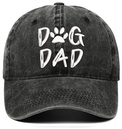 BABAHU Bestickte Baseballkappe für Damen, Motiv: Hund, Mama, Papa, verstellbar, Denim-Baseballkappe (DE/NL/SE/PL, Alphanumerisch, Einheitsgröße, C01-Papa-schwarz)