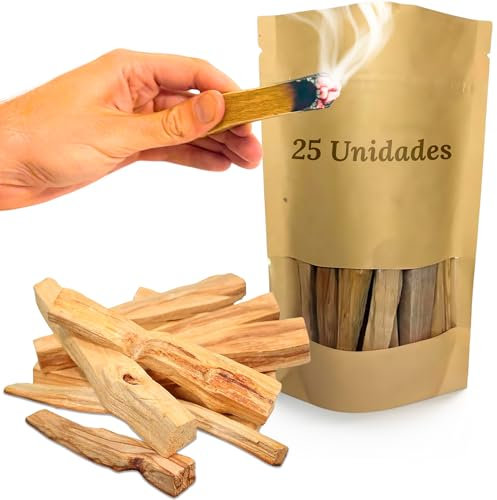 Palo Santo para Limpieza Energética - 25 Palitos Premium de Perú de 9-10 cm - Incienso Natural, Ecológico y Orgánico Sin Tóxicos para Quemar