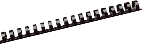 Albyco Plastikbinderücken, Binderinge, Bindekämme aus Kunststoff, 21 Ringe, ø 6 mm Schwarz, Bindekapazität 25 Blatt, Länge A4, 100 Stück
