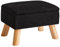 YMYNY Ottomane mit Stauraum, Fußhocker, Kleiner Fußhocker mit Stabilen Holzbeinen Hocker, Teddy Samt Fußstütze mit Gepolstertem Sitz, für Wohnzimmer Schlafzimmer Eingänge 40 ×30 ×28CM Schwarz HBD042B