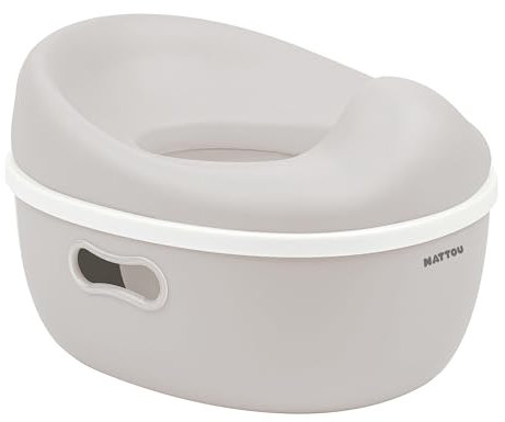 Nattou Babytopf 3in1, Töpfchen + Hocker + Toilettensitz für Kinder, Einfaches Toilettentraining, Ca. 34 cm, Ab ca. 18 Monate bis ca. 4 Jahre, Care, Kunststoff, Helles Beige
