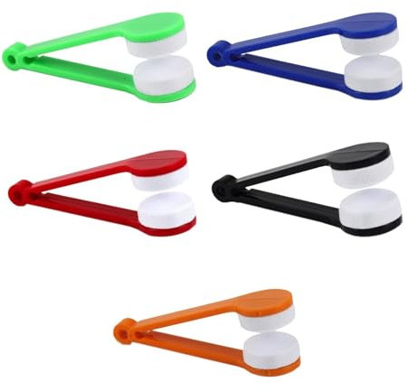 5 StüCk Mini Tragbare Brillenreiniger,Brillen ReinigungsbüRste Schauspiel,Pocket Cleaner Brille,ReinigungsbüRste Mini,GläSer Weiche BüRsten Reinigungs-Clip,FüR Sunglasses Kurzsichtige Brille