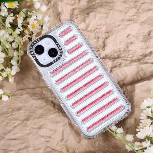 PONRFEKT Case for iPhone 11,Muti-Layer Trasparent Bling Glitter Protective Cover Case for Girls Women Slim Thin Silicone Shockproof Phone Case,Red