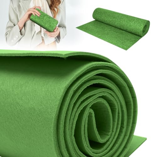 Rouleau de feutre - 40 cm x 250 cm - Vendu au mètre - 3 mm d'épaisseur - Tapis en feutre pour bricolage, sac de rangement, patchwork, couture, feutre pour bricolage, artisanat, décoration, vert fruit