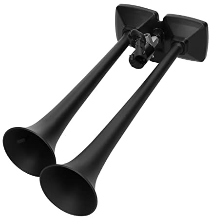 Wakects Klaxon électrique 150dB à Double Trompe Klaxon à Air Son Puissant 12-24V avec électrovanne pour Voiture Camion VR Bateau Moto