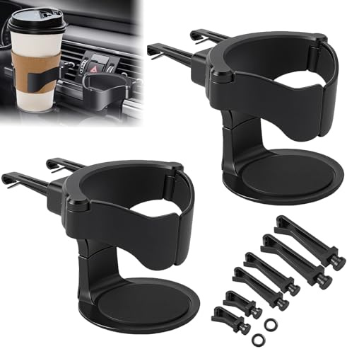 2 PCS Car Cup Holder, Air Vent Cup Holder for Cars, Universal Car Drink Holders Expander with Ventile Clips,Adjustable Vehicle Cup-Holder for Water Coffee Juice Drink Stand