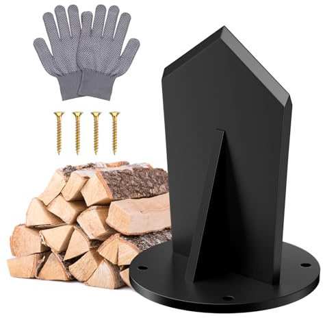 PAHTTO Holzspalter manuell, robuster Anzündholz Spalter aus Kohlenstoffstahl, Spalter Holz Wood Splitter, Handholzspalter Anzündholz Spalten Werkzeug für Outdoor & Indoor - inkl. Handschuhe
