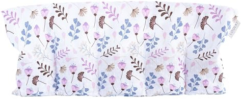 LOOLAY Kirschkernkissen Mikrowelle 50x20 cm – Wärmekissen Bio Baumwolle – Kirschkern Kissen mit 5 Kammern – Ideal bei Muskelverspannungen und Menstruationsbeschwerden (blumen rosa)