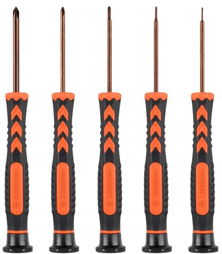 5 Pcs Precision Screwdriver Set with Magnetic Tip, Small Screwdriver Kit with 1.2mm,1.5mm,2.0mm,3.0mm,4.0mm for Eyeglass, Watch, Computer, Laptop, Phone, Screwdrivers Repair