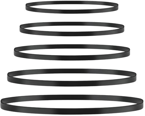 Classicseali 5PCS Drive Belt, Black Rubber Turntable Belt, 5 mm Wide Record Player Belts Replacement, Suitable for Most Belt-Driven Turntables, for AT-PL50 AT-LP60 Record Player Belts Replacement, 5