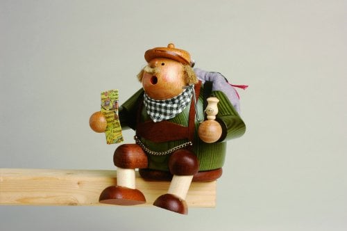 KWO Olbernhau 21643 Räuchermännchen Kantenhocker Tourist, 15 cm