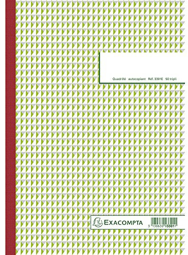 EXACOMPTA Manifold quadrillé 5x5 29,7x21cm 50 feuillets tripli autocopiants