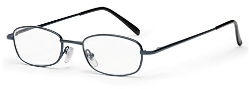 FILTRAL Lesebrille mit zeitlosem Metallrahmen für Damen & Herren/Klassische Lesehilfe mit Federscharnier in blau / +2.00 Dpt. F4512203