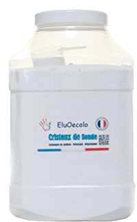 EluOecolo France - Cristaux de Soude boite hermétique 5kg - Doseur à l'intérieur - Nettoyant multi usages - Dégraissant - Conditionné dans un CAT