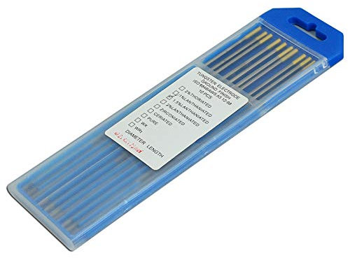 RIVERWELD TIG Welding Tungsten Electrode 1.5% Lanthanated WL15 Gold Tips 2.4mm x 175mm Pack of 10