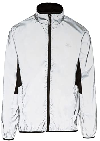 Trespass Zig, Silver Reflective, S, Wasserdichte Sportjacke aus Reflektivem Material für Herren, Small, Grau