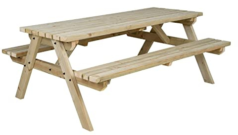 FORTEM Traditional Pub and Garden Style Bench - Commercial Grade - Heavy Duty - Pressure Treated - Handmade Wooden Outdoor Garden Furniture in UK (5ft, Light Green (Natural))