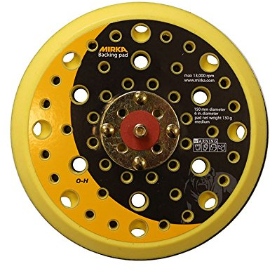 Mirka Net Disc Backing Pad 150mm 5/16 Grip 51H Medium Hardness | Pad saver included, user instructions provided, 16 x 16 x 3 cm dimensions, 0.25 kg weight