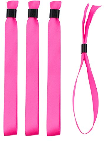 Lot de 20 Bracelets Rose en Tissu - Bracelets d'Identification et Sécurité pour Evènements - Fermeture Plastique Unidirectionnelle