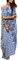Bsubseach Women Blue Print Half Sleeve Beachwear Bikini Cover Up Swimwear Loose Batwing Sleeve Turkish Maxi Beach Kaftan Dress One Size