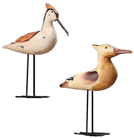 Tubayia 1 Paar Holz Vogel Figuren Dekofigur Kunsthandwerk für Haus Wohnzimmer Garten Dekoration