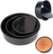 SIPLIV kit tortiera 3 pezzi (6,8,10 pollici) con fondo rimovibile in acciaio al carbonio per alimenti e rivestimento di sicurezza teglia antiaderente per cheesecake - nero