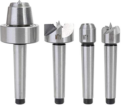 4Pcs MT1/MT2 Steel Wood Lathe Turning Spur Cup Center Set, Woodworking Thimble Drive Spur Cup Arbor Lathe Accessories for Wood Metal Turning Tool Multifunctional Steel Sturdy,MT1
