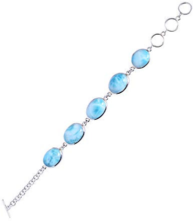 Ravishing Impressions Larimar-Armband, meerblau, 925er Sterlingsilber, Weihnachts-Charm-Armband für Damen – Urlaubs-Charm-Armband, Schmuck (Minimal 2)