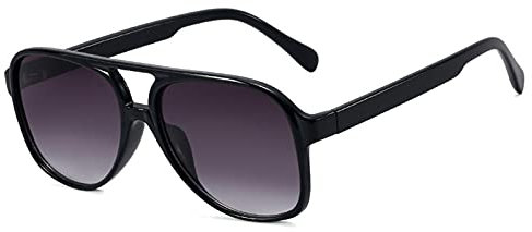 YOJUED Retro Sonnenbrille Gelb Gradient Brille Vintage Tinted Sunglasses für Damen Herren Schwarz Grau