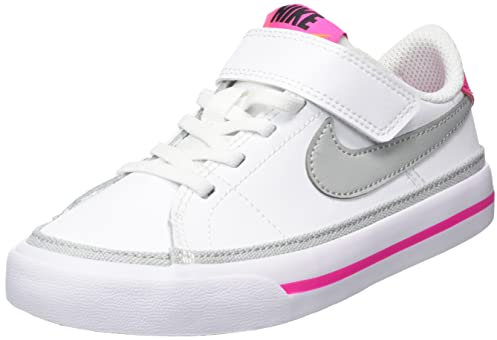 Nike Court Legacy Sneaker, White Lt Smoke Grey Pink Prime Kumquat, 35 EU