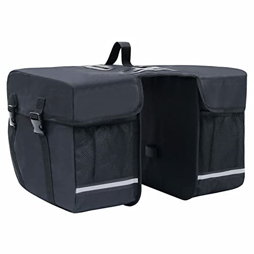 Catherinol Doppel-Fahrradtasche für Gepäckträger, Seitentasche Fahrrad, Gepäckträgertasche, Fahrradtasche für Gepäckträger, Wasserdicht 35 L Schwarz