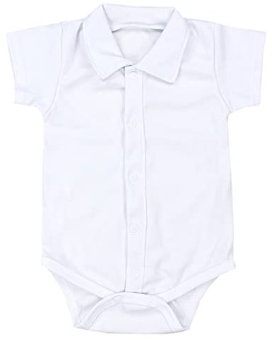 TupTam Body Baby Langarm oder Kurzarm mit Kragen – OEKO-TEX Baby Body Jungen aus Baumwolle, Farbe: Kurzarm Weiß, Größe: 74