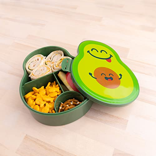 Good Banana Avocado Kids Kinder Lunchbox - Auslaufsichere 4-Fach Bento-Style Kids Lunchbox - Ideale Portionsgrößen für 3 bis 7 Jahre - BPA-Freie, lebensmittelechte Materialien (Avocado)