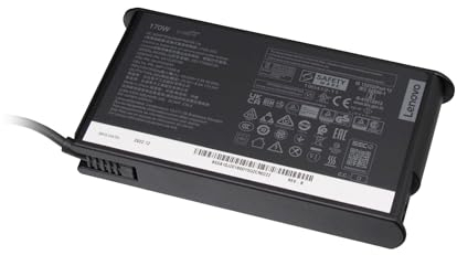 Lenovo IdeaPad Gaming 3-15IAH7 Original 170W Slim Power Supply, Black, 20V, 8.5A, 100-240V, 50-60Hz, CE, UL, RoHS Certified, Plastic, Wall Mount, Slim Form Factor, 1 Count, Laptop Charger