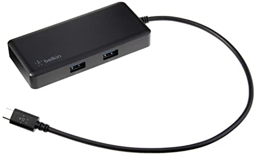 Belkin Hub USB-C y USB 5 en 1, estación de acoplamiento USB-C con 2 puertos USB-A, 1 puerto USB-C, Ethernet y puerto HDMI 4K, compatible con MacBook, Chromebook y otros dispositivos USB-C