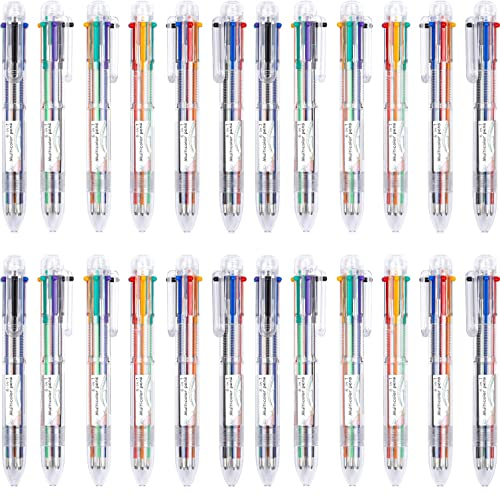 KAHEIGN 30Pcs 6-in-1 Kugelschreiber, 14cm einziehbare Kugelschreiber mit 0,5mm Tinte Stifte, mehrfarbig Kugelschreiber für Büro, Schulbedarf, Studenten, Kinder Geschenk