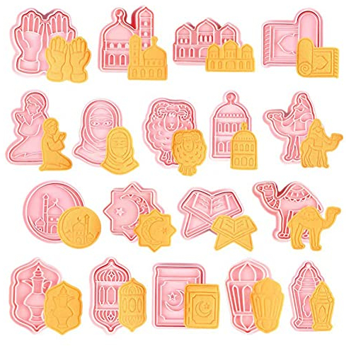 ZOOMPIL Muslimischen Cookie Cutter, Ramadan Muslimische Keksform, DIY Fondant Kuchen Backwerkzeuge Keksform für Kinder Keksformen Kuchen Backen Form(18 Stück)