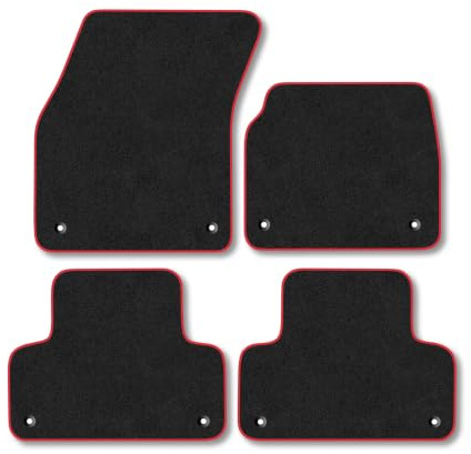 Land Rover Range Rover Evoque (2011-2013) Carpet Car Mats | Red Edge Trim Tailored Fit Floor Mats Full Coverage Protection Accessories Easy Clean Anti Slip Made in the UK