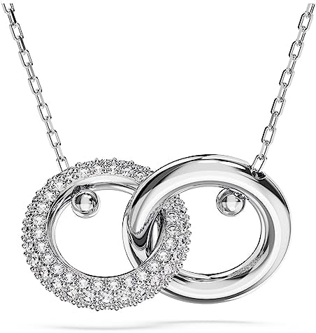 Swarovski Colgante Dextera, Bucle entrelazado, Blanco, Baño de rodio