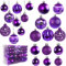 Miaikoe 100 Stück Weihnachtskugeln, Dekoration für Weihnachtsbaum, Dekoration, Set mit Kugeln, bruchsicher, Weihnachtsdekoration, Heimdekoration (Violett)