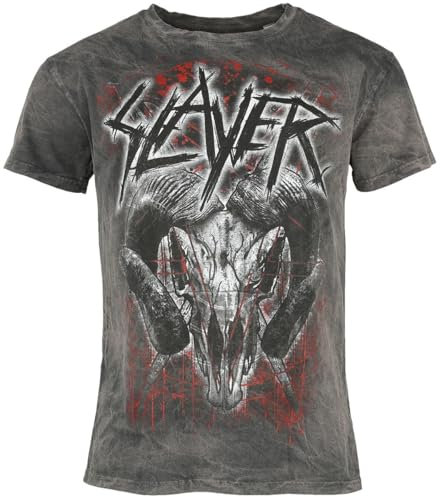 Slayer Mongo Logo Männer T-Shirt Charcoal M 100% Baumwolle Band-Merch, Bands