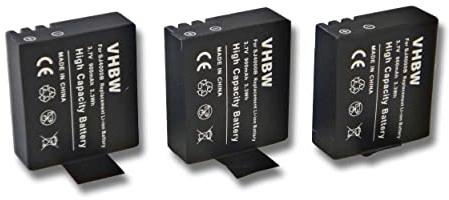 vhbw 3X Akku kompatibel mit Skycam Pro 8000i, Pro 9500i Videokamera Camcorder (900 mAh, 3,7 V, Li-Ion) + Infochip