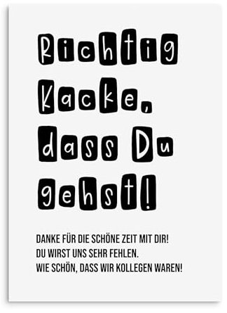 Postkarte Kollegen Abschied Kollegen Geschenk Postkarte Sprüche Ruhestand Karte (KACKE, dass Du gehst)