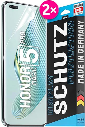 2x se® 3D SCHUTZFOLIE Transparent für Honor Magic 5 Pro,Selbstheilend, 100% Fingerabdruck & FaceID kompatibel, einfache blasenfreie Installation, Ultra-Klar, Stoß-Kratzfest, aus Deutschland