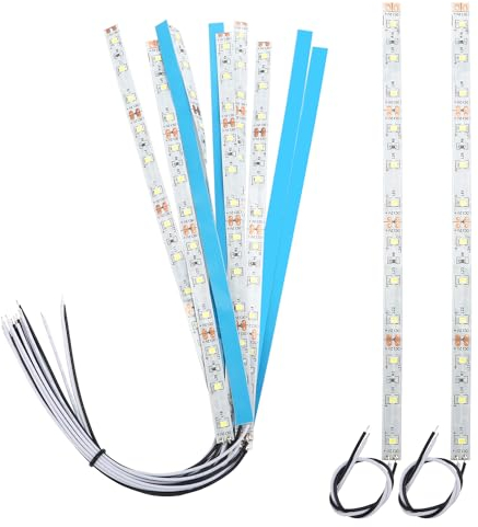 YIXISI 10 Stücke 200mm VorDrahtete LED Streifen, 2335 SMD LED, 12-18V LED Streifen, Modellbau Led Beleuchtung, Weiß